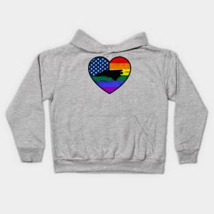 North Carolina United States Gay Pride Flag Heart Kids Hoodie